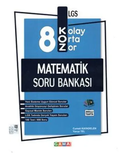 Gama Okul Yayınları 8. Sınıf Matematik KOZ Soru Bankası