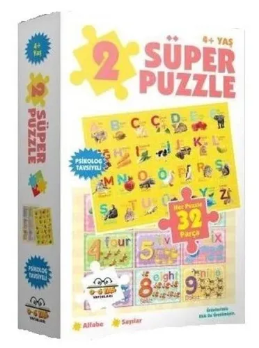 2 Süper Puzzle / Alfabe - Sayılar 4+ Yaş