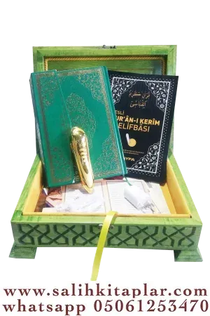 TS037 - Lüx Ahşap Oymalı Kutu Rahle Boy Kalem Kuran-ı Kerim Seti V 7.1