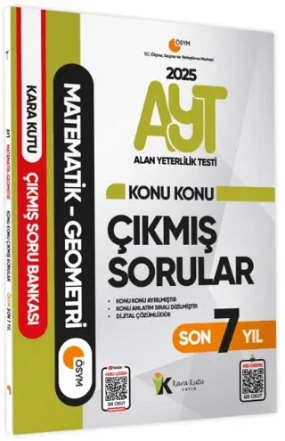 Karakutu Yayınları 2025 AYT Matematik-Geometri Son 7 Yıl Çıkmış Sorular