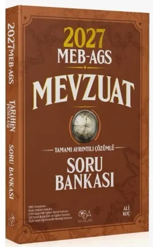 CBA Yayınları 2027 MEB-AGS Mevzuat Soru Bankası Çözümlü