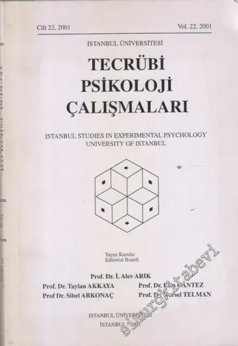 Tecrübi Psikoloji Çalışmaları  : İstanbul Üniversitesi -   Cilt: 22     2001