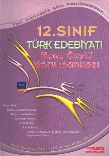 Esen 12. Sınıf Türk Edebiyatı Konu Özetli Soru Bankası