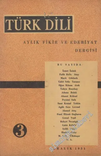 Türk Dili Aylık Dergi - Sayı: 14  I    Aralık