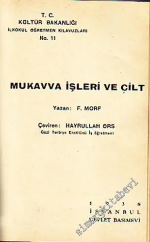 Mukavva İşleri ve Cilt  -        1938