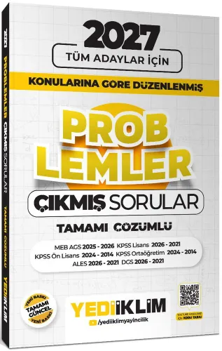 Yediiklim Yayınları 2027 Tüm Adaylar İçin Problemler Konularına Göre D