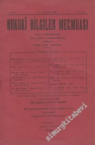Hukuki Bilgiler Mecmuası - Sayı: 2 - 50    5  Teşrinieevel