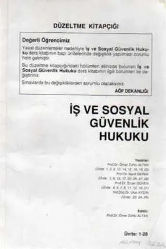 İş ve Sosyal Güvenlik Hukuku / Ünite 1-28