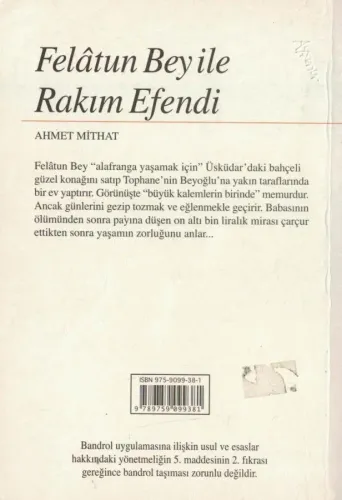 Felatun Bey ile Rakım Efendi Ahmet Mithat Efendi İskele %65 indirimli