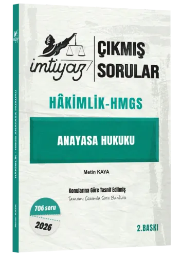 İmtiyaz Yayınları 2026 Hakimlik HMGS Anayasa Hukuku Çıkmış Sorular Çözümlü