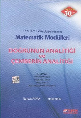 Esen Matematik Modülleri Doğrunun Analitiği ve Çemberin Analitiği
