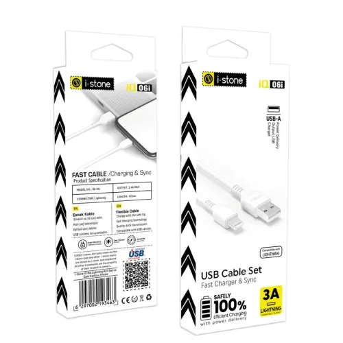 i-Stone iQ-06i Micro Hızlı Şarj ve Data Kablosu 1Metre