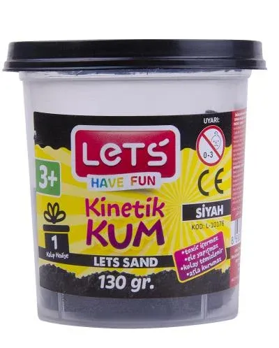 Lets Kinetik Kum 130 gr. Siyah Plastik Kutu