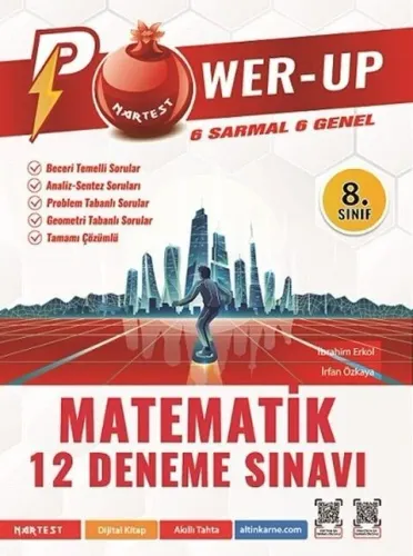 Nartest Yayınları 8. Sınıf Power-up Matematik 12 Deneme Sınavı Kırmızı