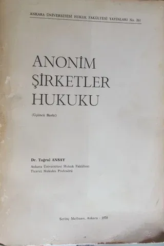 Anonim Şirketler Hukuku