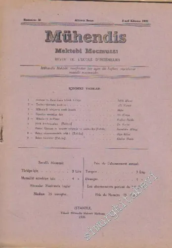 Mühendis Mektebi Mecmuası - Sayı: 56    Yıl: 6  2 nci Kanun