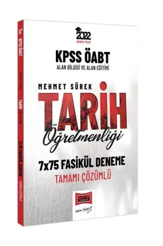 2022 KPSS ÖABT Tarih Öğretmenliği Tamamı Çözümlü 7x75 Fasikül Deneme