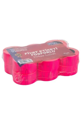 KRAF MOTEX ETİKET 12x21 MM FOSFORLU PEMBE 12 Lİ