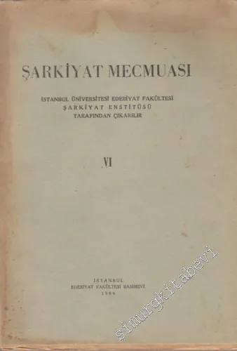 Şarkiyat Mecmuası - Sayı: 6, 1966
