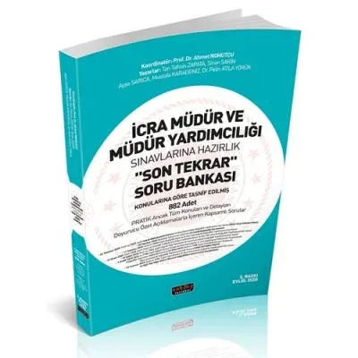 İcra Müdür ve Müdür Yardımcılığı Sınavlarına Hazırlık ''Son Tekrar'' Soru Bankası