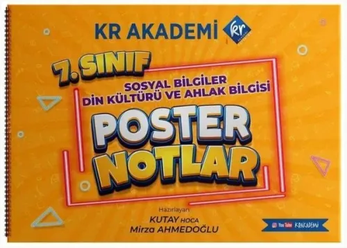 KR Akademi 7. Sınıf Sosyal Bilgiler Din Kültürü ve Ahlak Bilgisi Poster Notlar