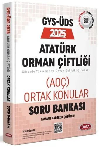 Data Yayınları 2025 GYS-ÜDS Atatürk Orman Çiftliği (AOÇ) Ortak Konular- Karekod Çözümlü- Karekod Çözümlü