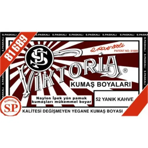VİKTORİA TOZ KUMAŞ BOYASI YANIK KAHVE 52