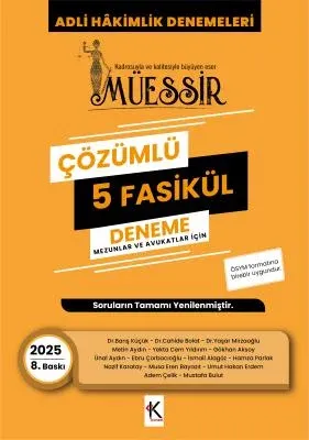 Müessir Adli Hakimlik Denemeleri – Çözümlü – Mezunlar ve Avukatlar İçin