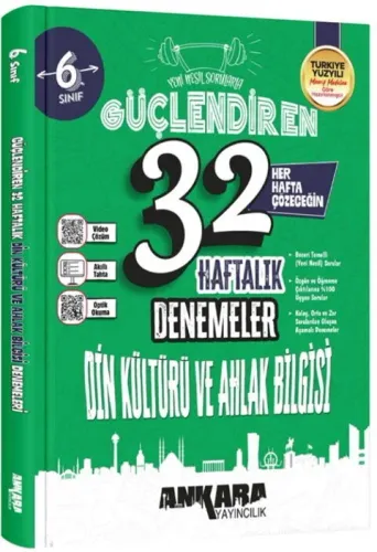 Ankara Yayıncılık 6. Sınıf Din Kültürü ve Ahlak Bilgisi 32 Haftalık Güçlendiren Denemeleri