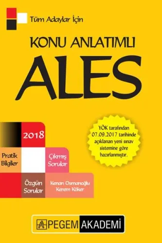 IADESIZ - Pegem ALES Tüm Adaylar İçin Konu Anlatımlı 2018