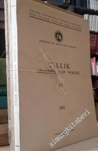 Yıllık Araştırmalar Dergisi, Sayı: 1 - 3; Yıl: 1956 - 1981 TAKIM -        1956