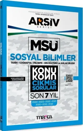 Marka Yayınları MSÜ Sosyal Bilimler ARŞİV Serisi Konu Konu Son 7 Yıl Ç