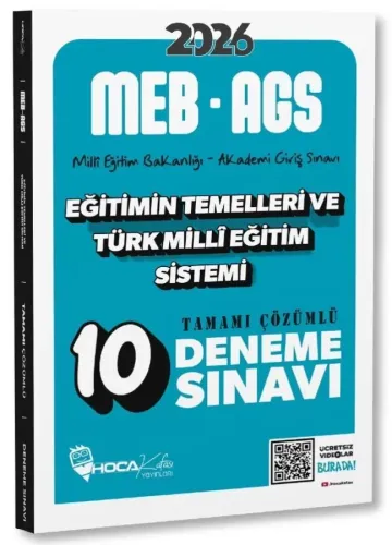 Hoca Kafası Yayınları 2026 MEB-AGS Eğitimin Temelleri ve Türk Milli Eğitim Sistemi 10 Deneme Çözümlü