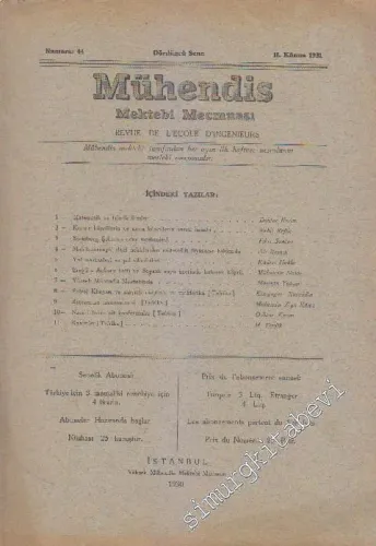 Mühendis Mektebi Mecmuası - Sayı: 44    Yıl: 4  II. Kanun