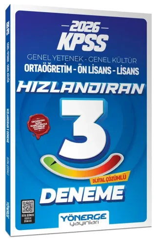 Yönerge Yayınları 2026 KPSS Genel Yetenek Genel Kültür Hızlandıran 3 Deneme Çözümlü