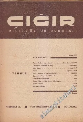 Çığır Milli Kültür Dergisi - Sayı: 176    15  Temmuz