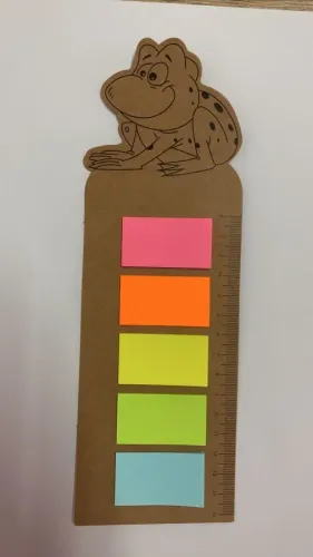 Notyaz Cetvelli Kurbalı Yapışkanlı Postit