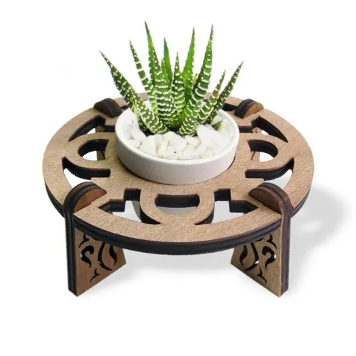 Beton Saksılı Circle Desenli Stand Model 4 - Halkkitabevi
