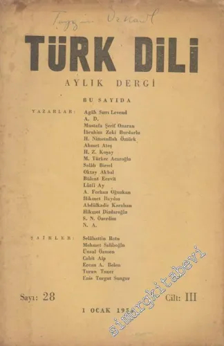 Türk Dili Aylık Dergi - Sayı: 28  III    Ocak