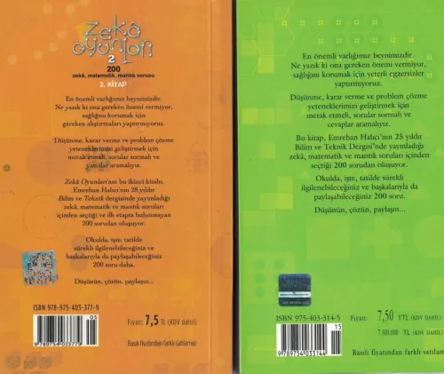 Zeka Oyunları 2 kitap Emrehan Halıcı Tubitak %43 indirimli