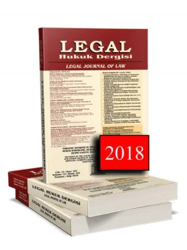 Legal Hukuk Dergisi ( 2018 Yılı Aboneliği ) (12 Sayı )