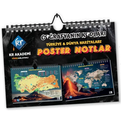 Coğrafyanın Kodları Türkiye ve Dünya Duvar Haritaları Poster Notlar KR Akademi Yayınları