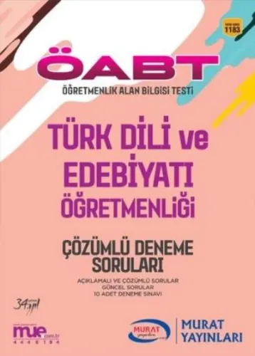 Murat KPSS ÖABT Türk Dili ve Edebiyatı Öğretmenliği Çözümlü Deneme Soruları 1183