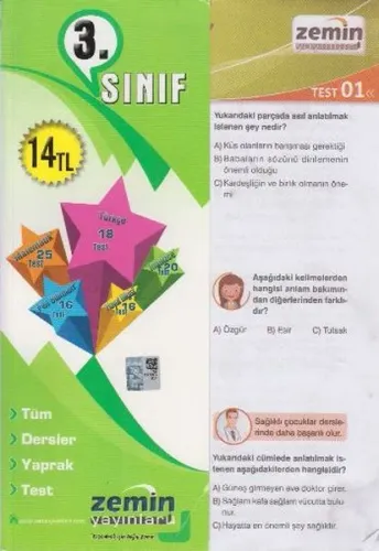 Zemin 3. Sınıf Tüm Dersler Yaprak Test