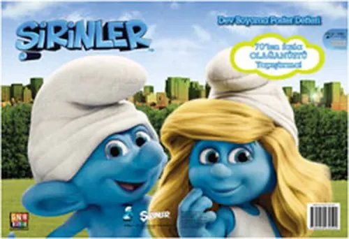 Şirinler-Dev Boyama Poster Defteri