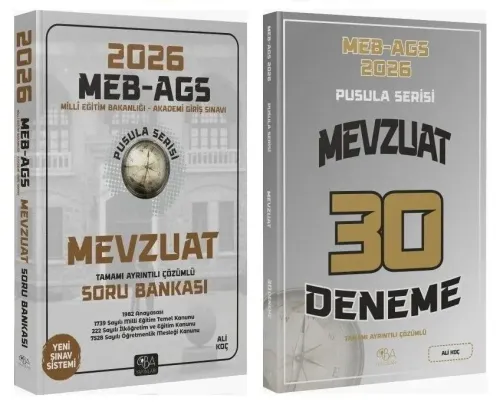CBA Yayınları 2026 MEB-AGS Mevzuat Soru Bankası ve 30 Deneme 2'li Set Pusula Serisi