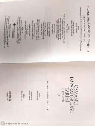 Osmanlı İmparatorluğu Tarihi (7 Cilt) Johann Wilhelm Zinkeisen Yeditep