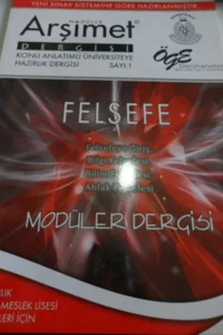 Felsefe Modüler Dergisi Sayı: 1