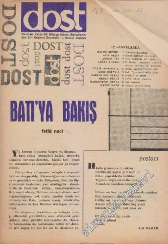Dost Fikir ve Sanat Dergisi: Batı'ya Bakış - Sayı: 36 19 Ekim 1967
