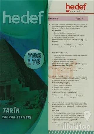 YGS-LYS Tarih Yaprak Testleri